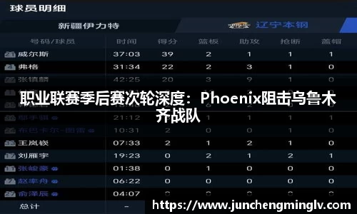 职业联赛季后赛次轮深度：Phoenix阻击乌鲁木齐战队